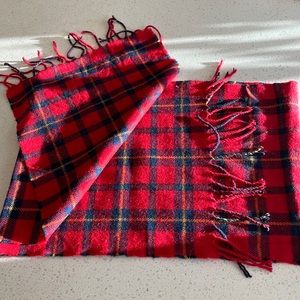 Thin long flannel scarf